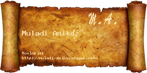 Muladi Anikó névjegykártya