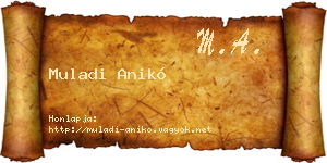 Muladi Anikó névjegykártya